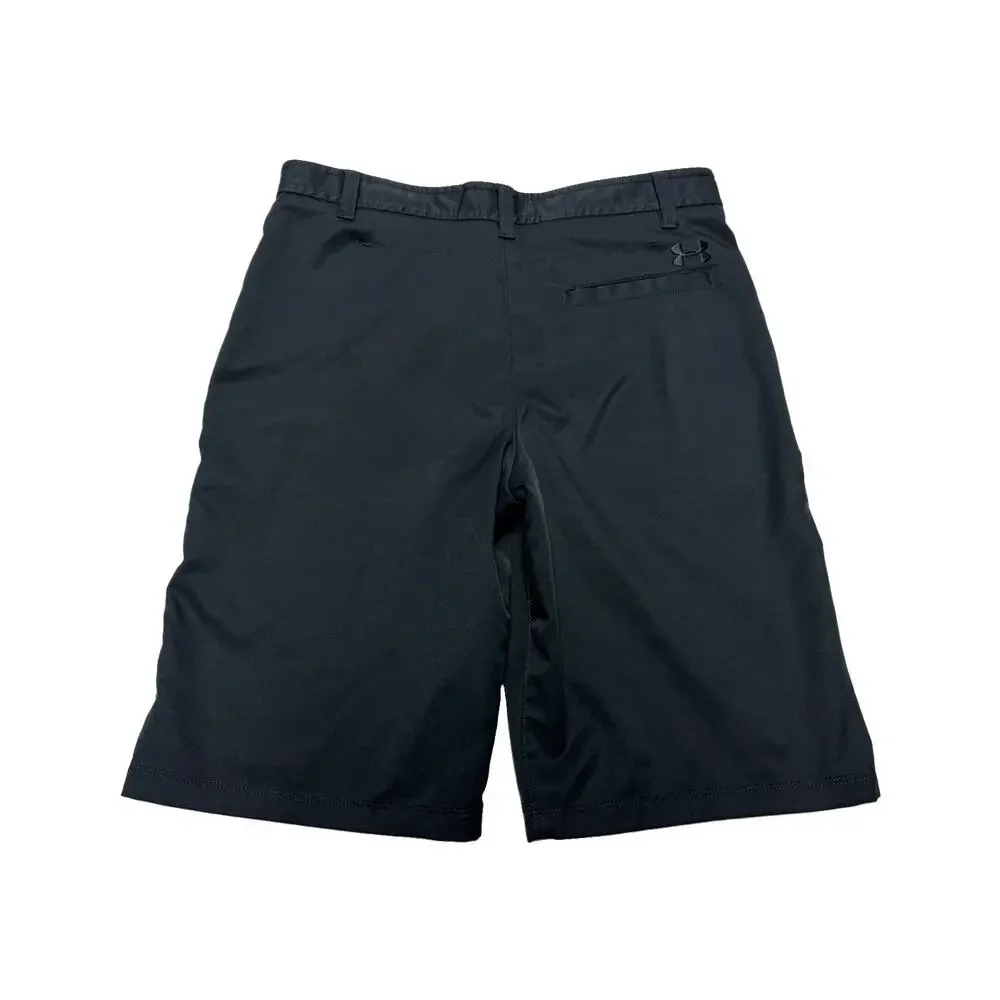 Boys UNDER ARMOUR Size 16 Large Performance Shorts Black EUC